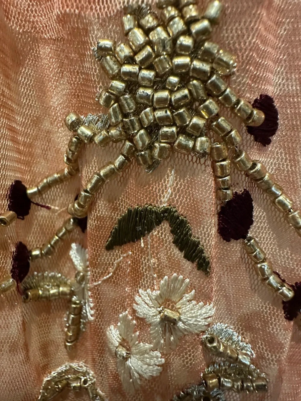 EXQUISITE Free People Peach Embroidered and beaded Maxi Dress - Picture 8 of 14